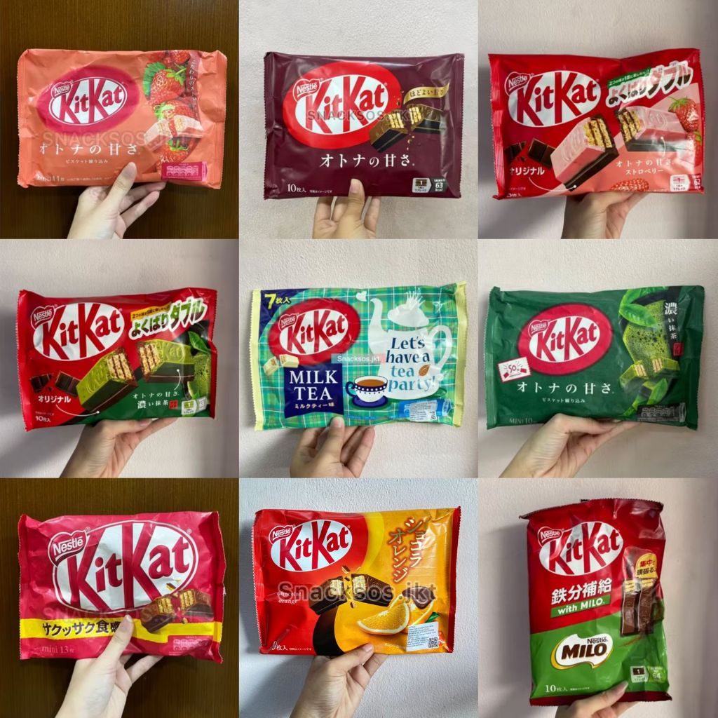 Kitkat Mini Dark Chocolate Matcha / Original / Kitkat Milo / Kitkat Double Strawberry / Kitkat Milk