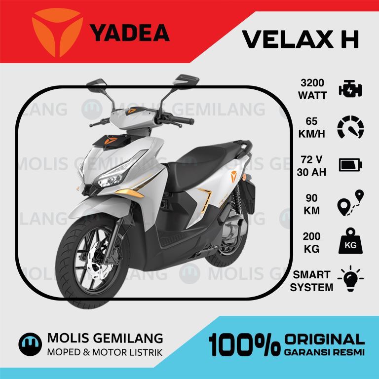 Motor Listrik Yadea Velax H Lithium OTR Jadetabek