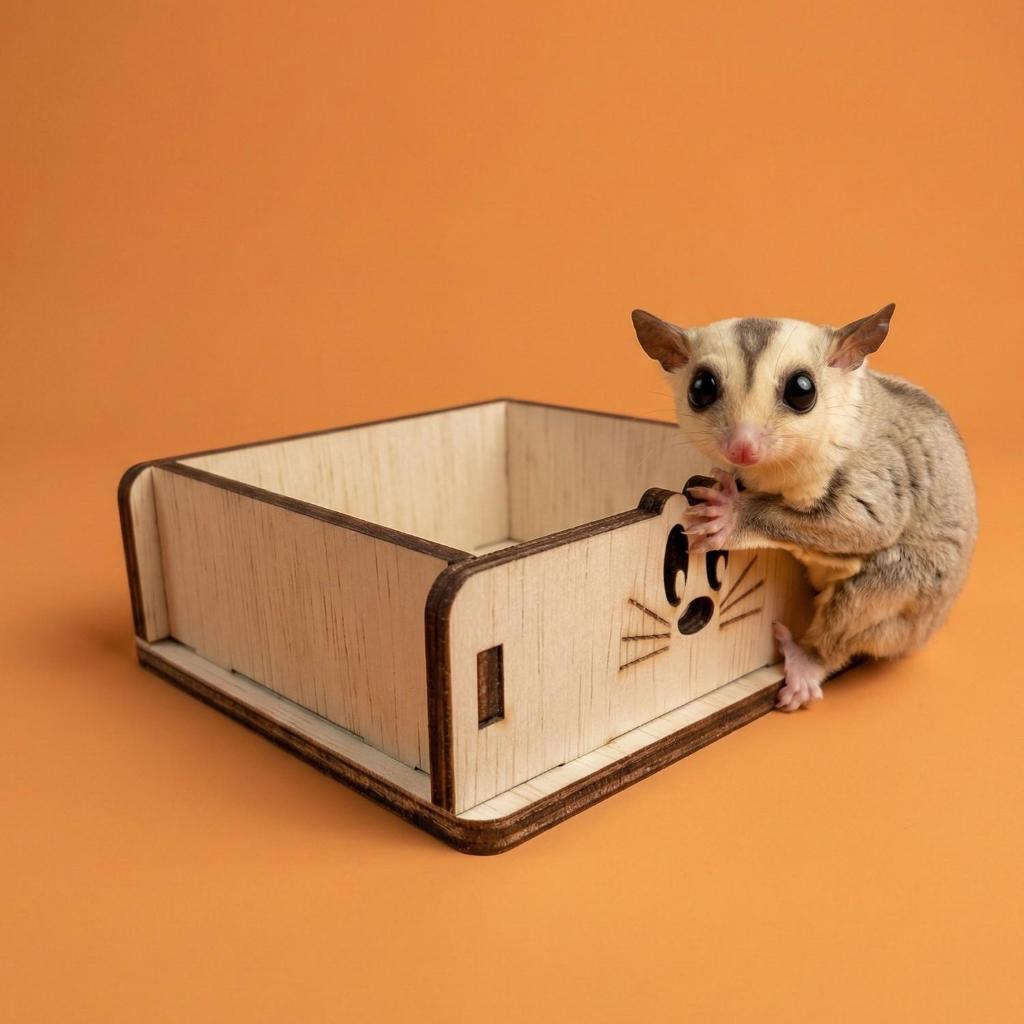 ADEWAP GLIDER Tempat Makan Laser Cut  Sugar Glider Hamster Marmut Alas Kasmir Kayu Hewan Kecil