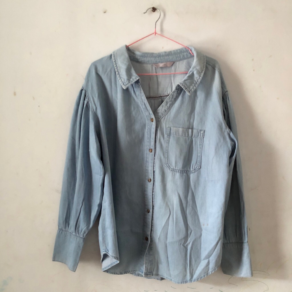 8SECONDS Blouse Denim Jeans Lengan Balon