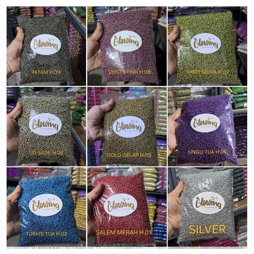 MUTIARA JAHIT METALIK JEPANG (4.mm)