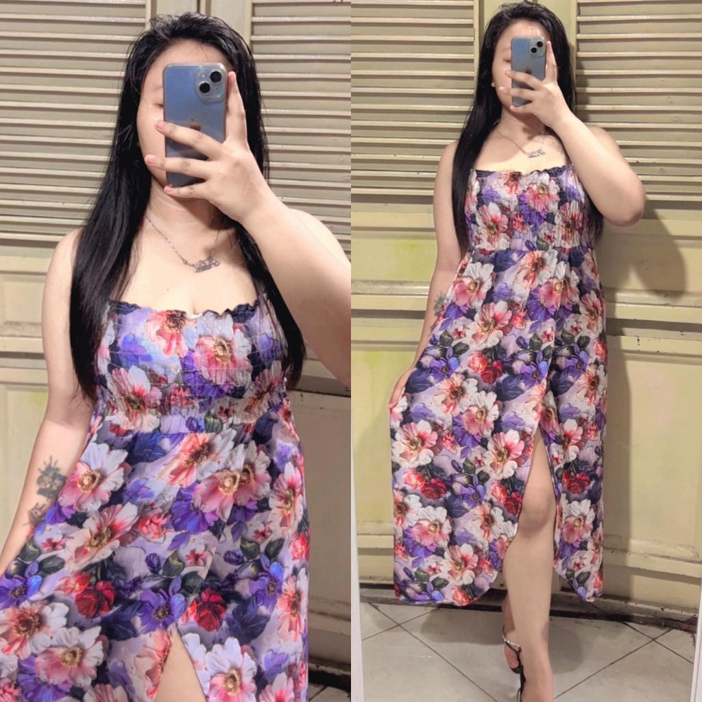 daster bali panjang kerut tali dada syahmira