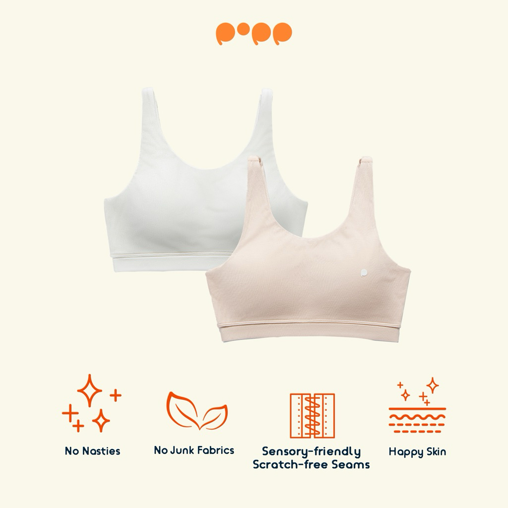 Popp - Miniset Step 2 with Removeable Cups Set of 2 Pcs, Sport Bra Anak Perempuan Lenzing Modal Pure