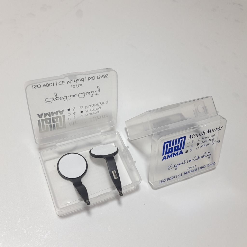 Kaca Mulut Warna Hitam Dua Arah Antifog No. 5 | Mouth Mirror Front Surface Black No. 5 | Instrumen D
