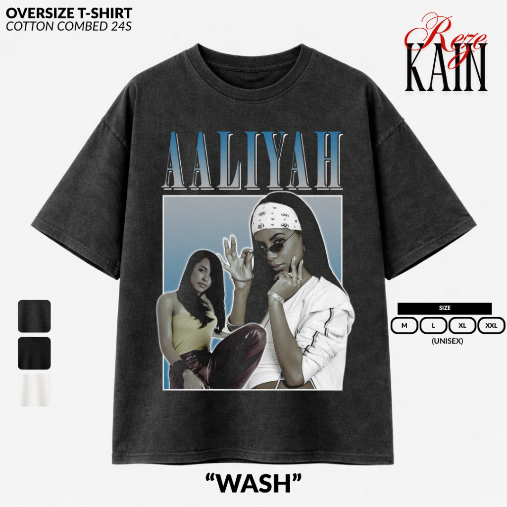 REZEKAIN - Kaos Oversize Aaliyah – T-Shirt Singer Streetwear Unisex