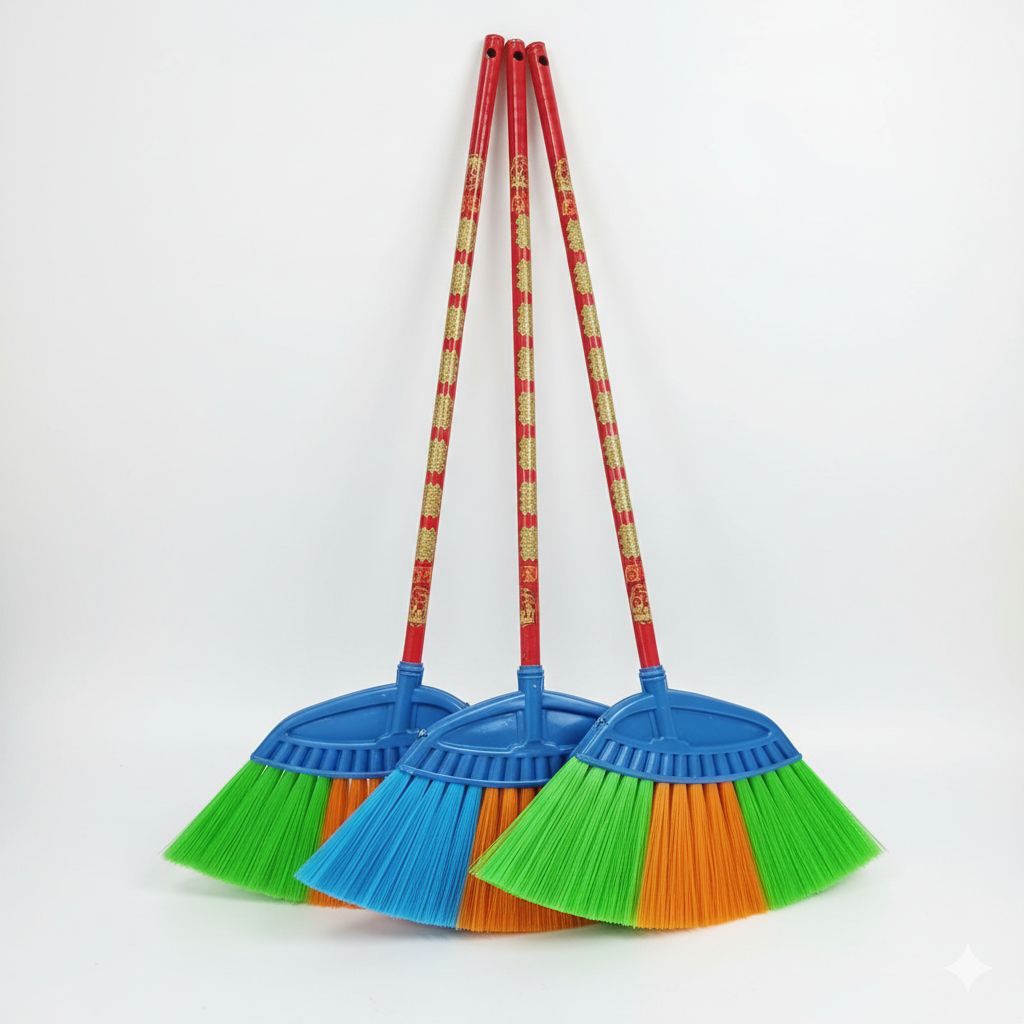 Sapu Plastik Anti Patah - Sapu Lantai Nilon Premium Lembut & Bersih Sekali Usap