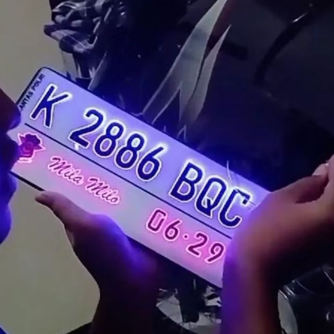 PLAT NOMOR MOTOR VARIASI LED AKRILIK