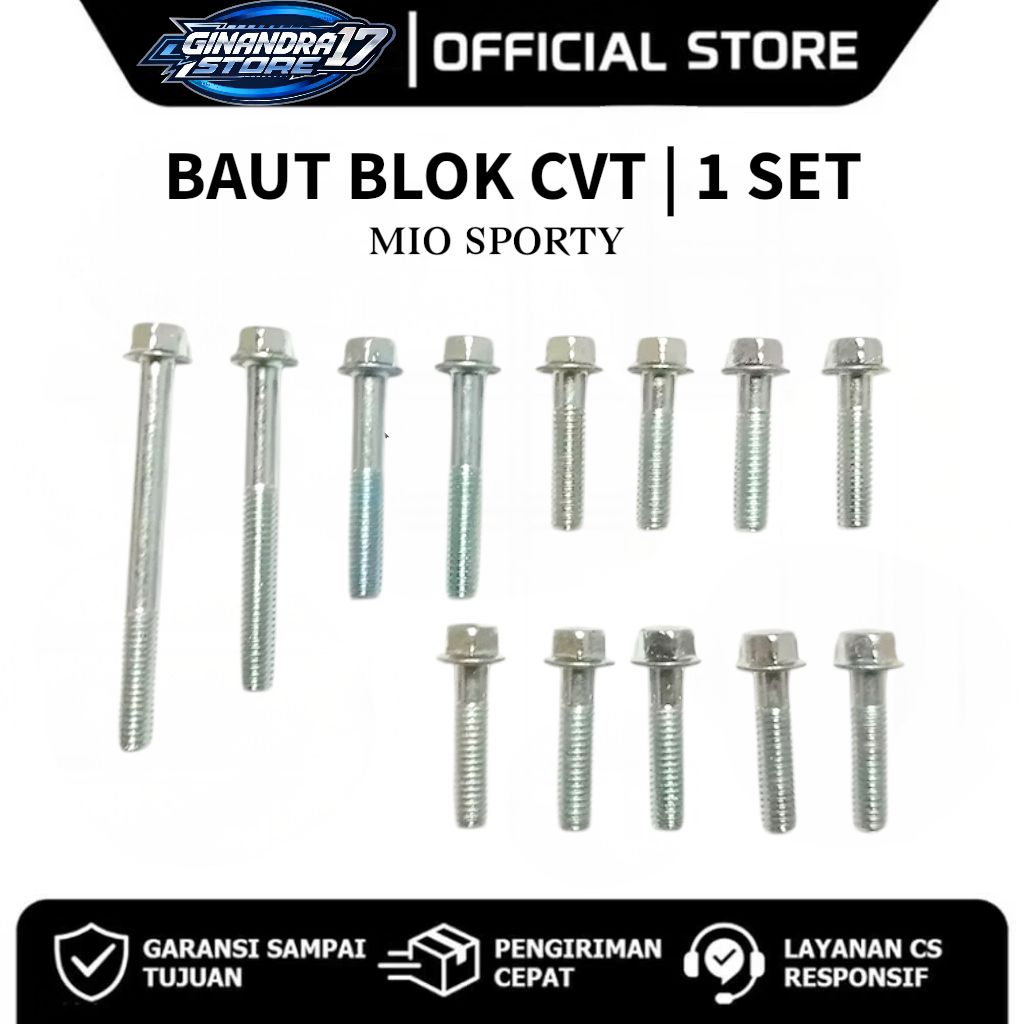 Baut Blok CVT 1 SET Yamaha Mio Sporty 2003-2008 / Baut CVT 1SET Motor Mio sporty