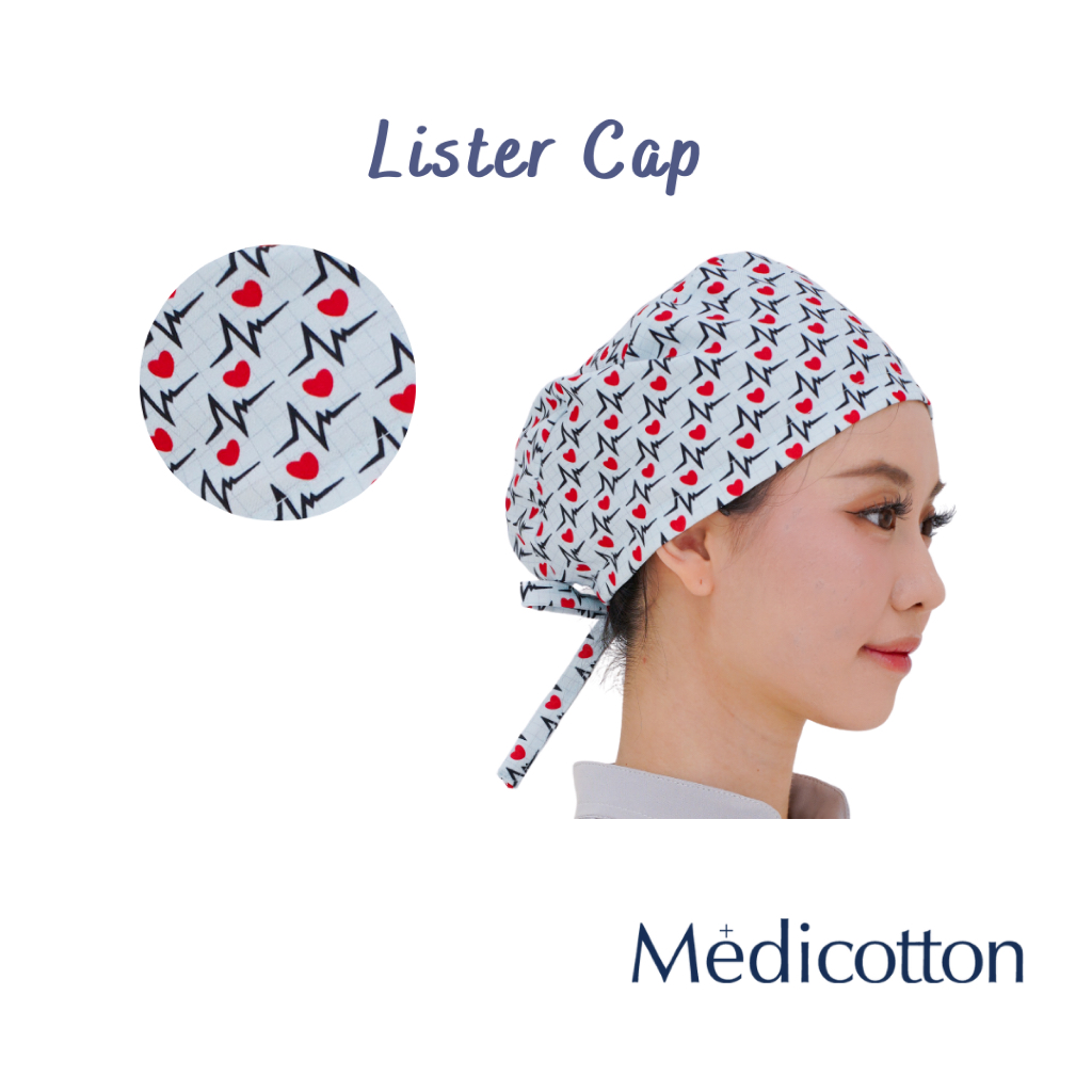 MEDICOTTON - LISTER CAP Surgical Medical Head Topi Bedah Medis - Motif EKG