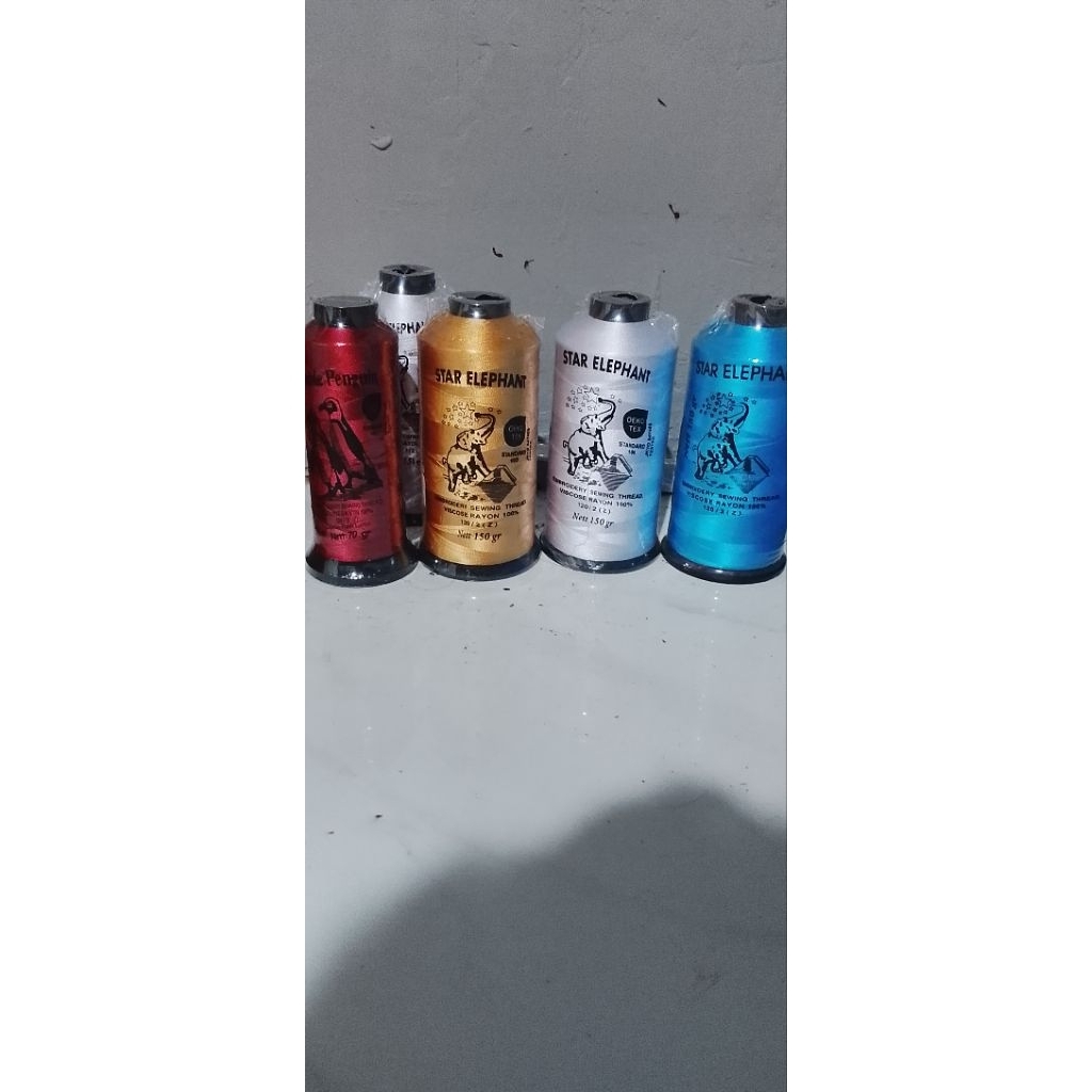 benang bordir rayon star elephant  150gr
