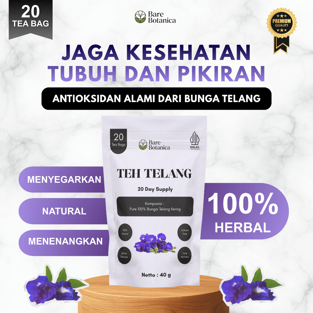 Teh Bunga Telang - 20 Tea Bag | 100% Bunga Telang Premium