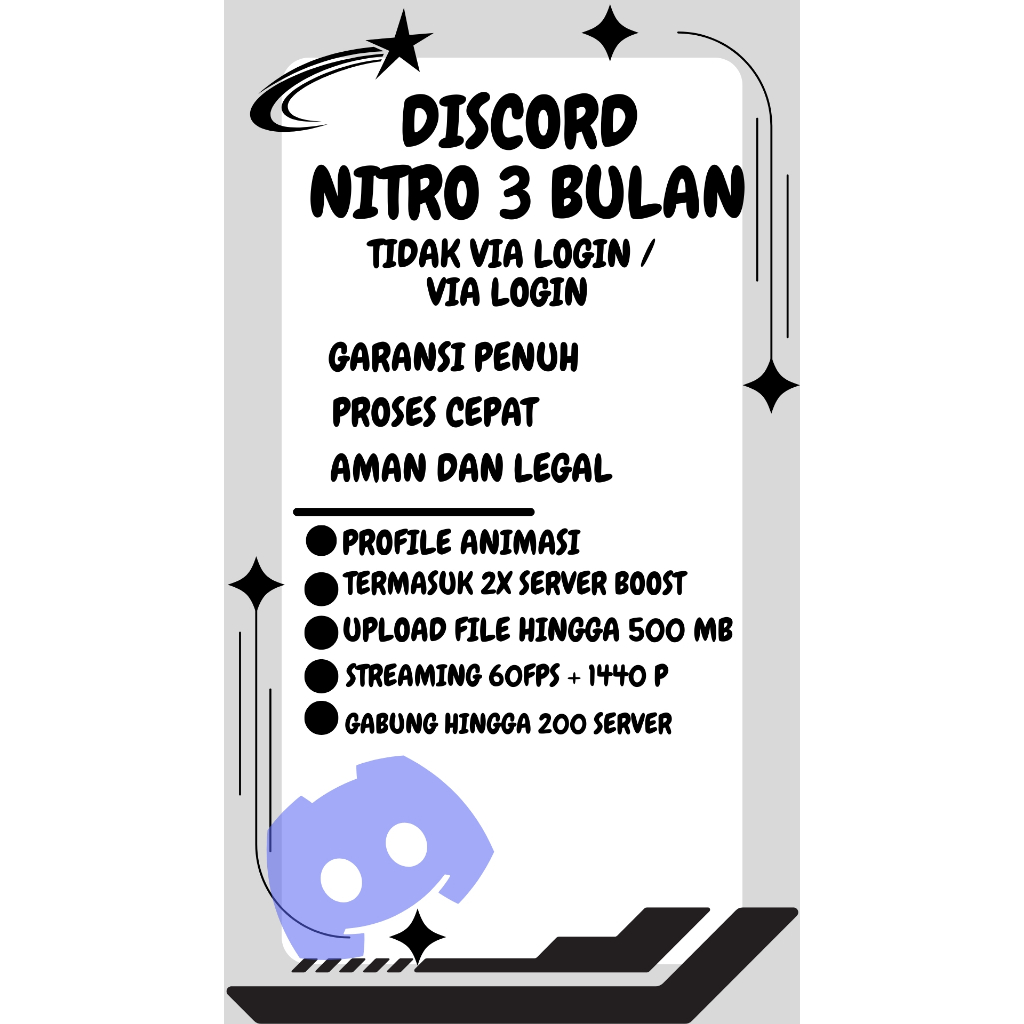 Nitro Discord 3 Bulan | Fast Response