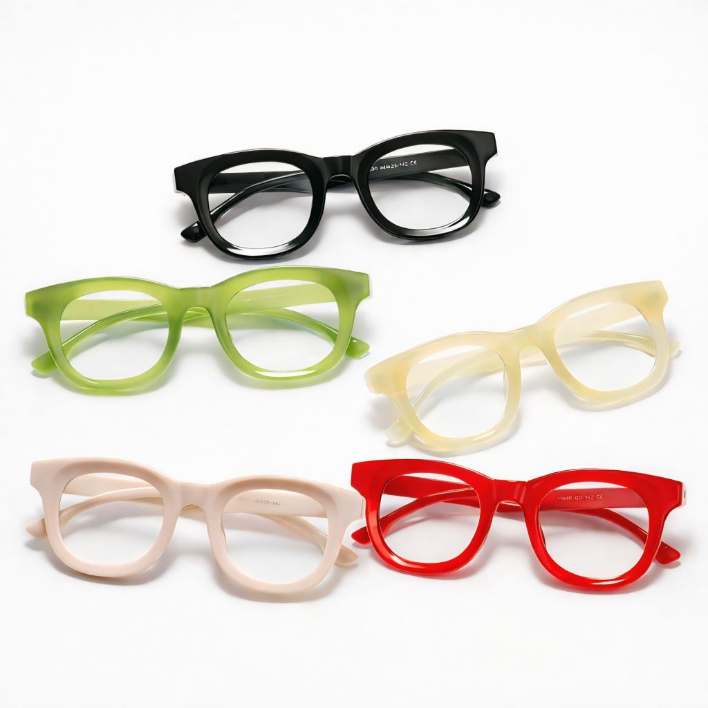 Frame Kacamata Pria Wanita Minus Baca Bulat Tebal Oversized LHTheo anti radiasi