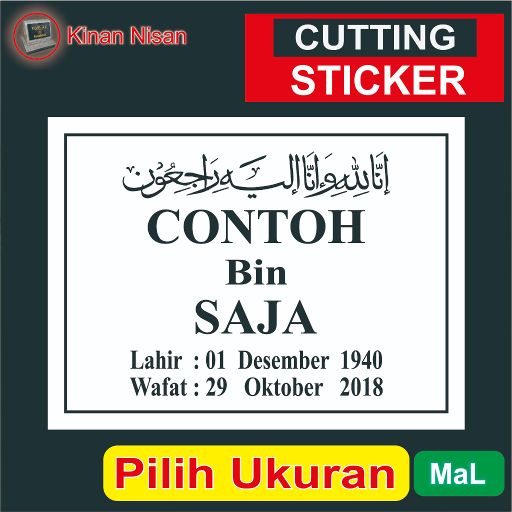 Cutting Sticker Custom Putih Polos Mal ukir Cairan Pelebur