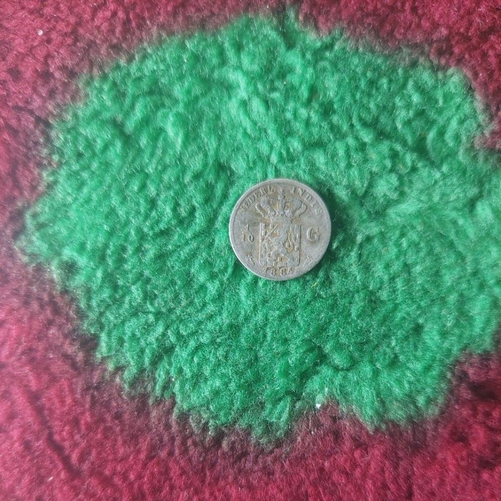 koin perak belanda tahun 1884. koin perak tua