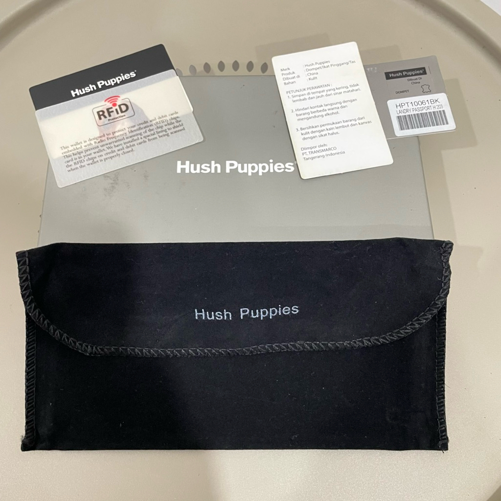Dompet Paspor Hitam Hush Puppies Passport Wallet Holder Black Baru BNIB New