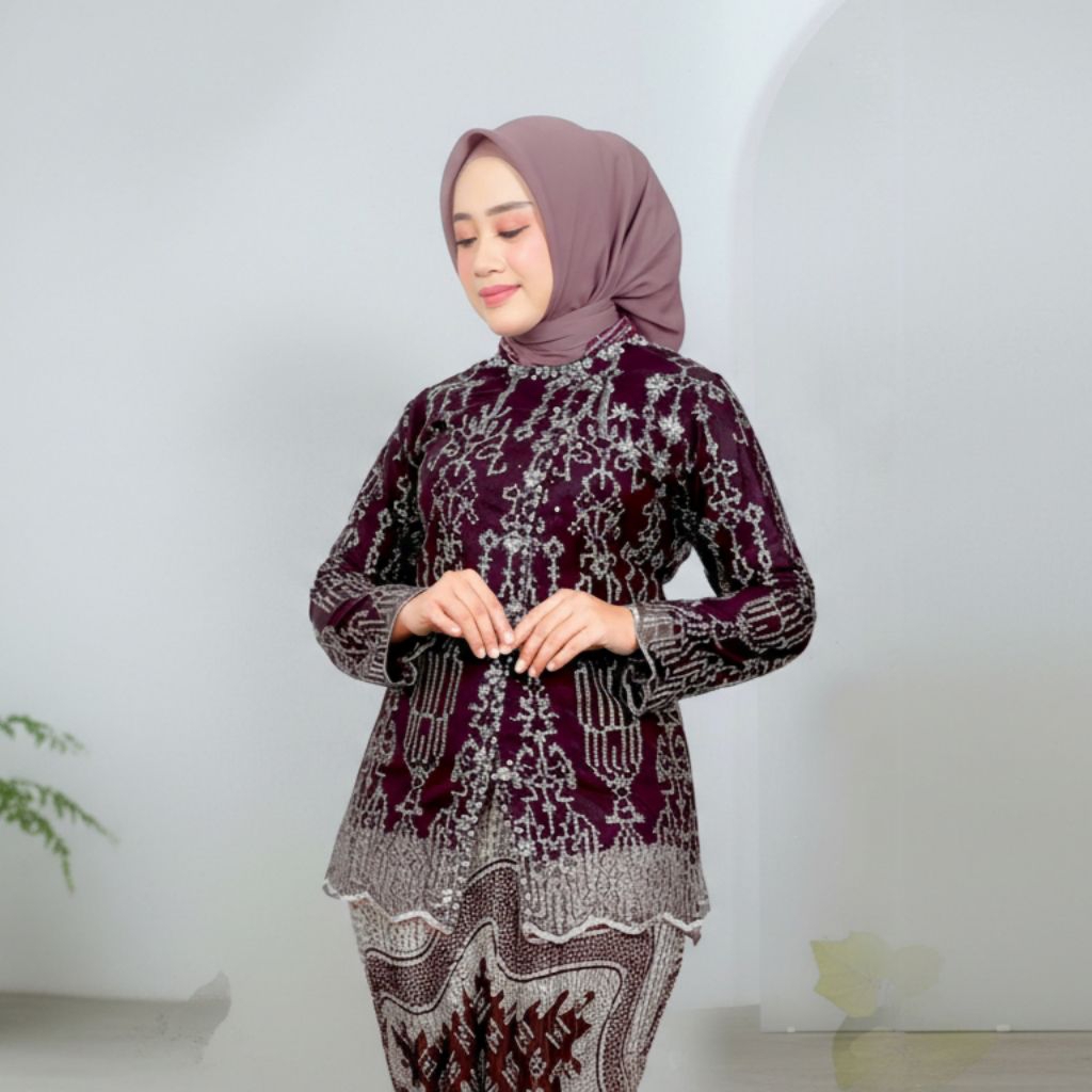 Atasan Kebaya SARITA Tile Tule Mutiara Terlaris / Kebaya Wisuda Modern / Baju Atasan Kebaya / Kebaya