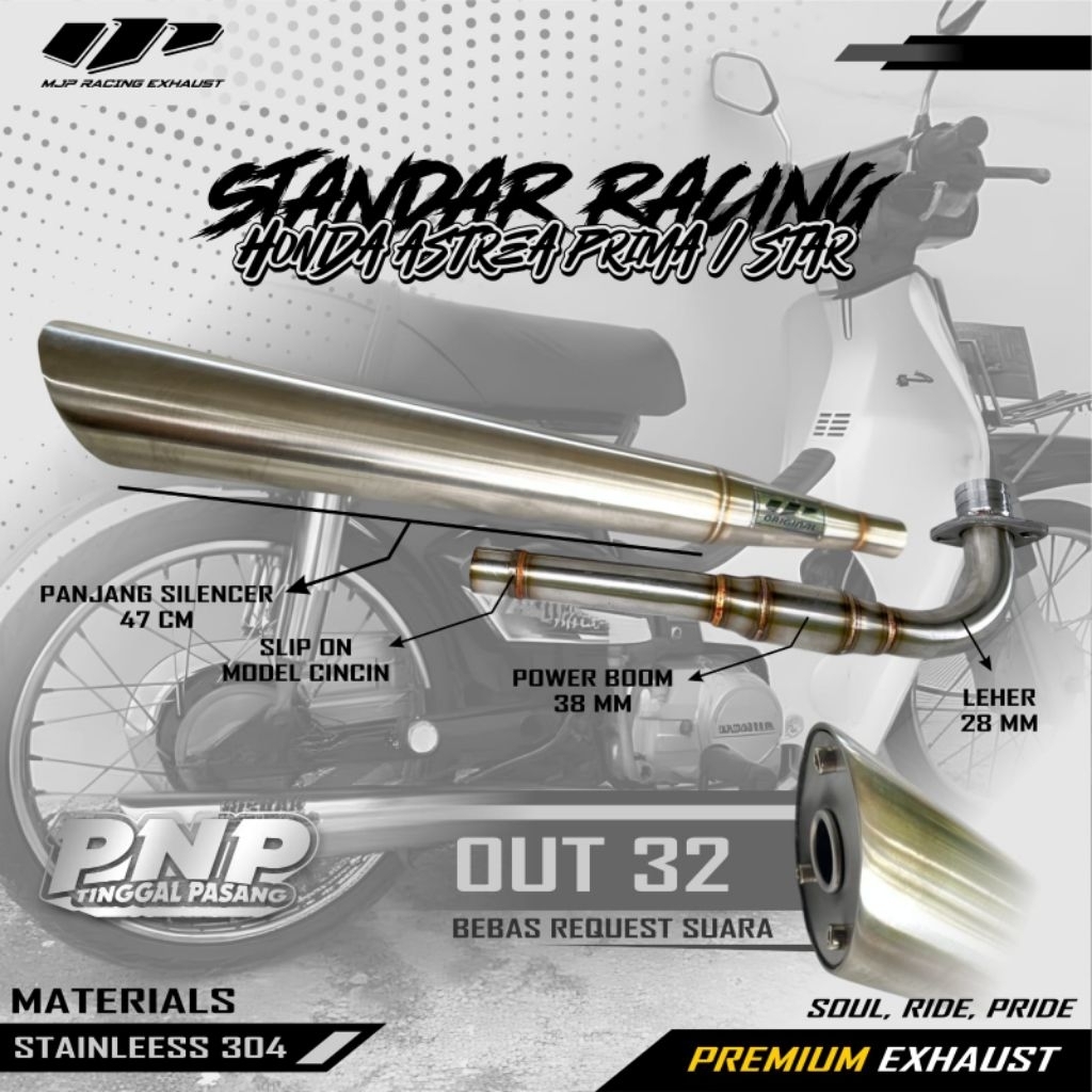 TERBARU. KNALPOT MOTOR ASTREA PRIMA / STAR STANDAR RACING ORIGINAL MJP RACING