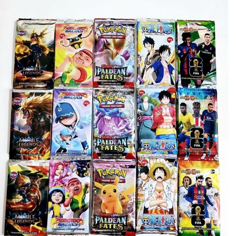 Mainan Trading Cards Game Pokemon - Boboboy - One Piece - Sepak Bola - ML   /Kartu Hologram