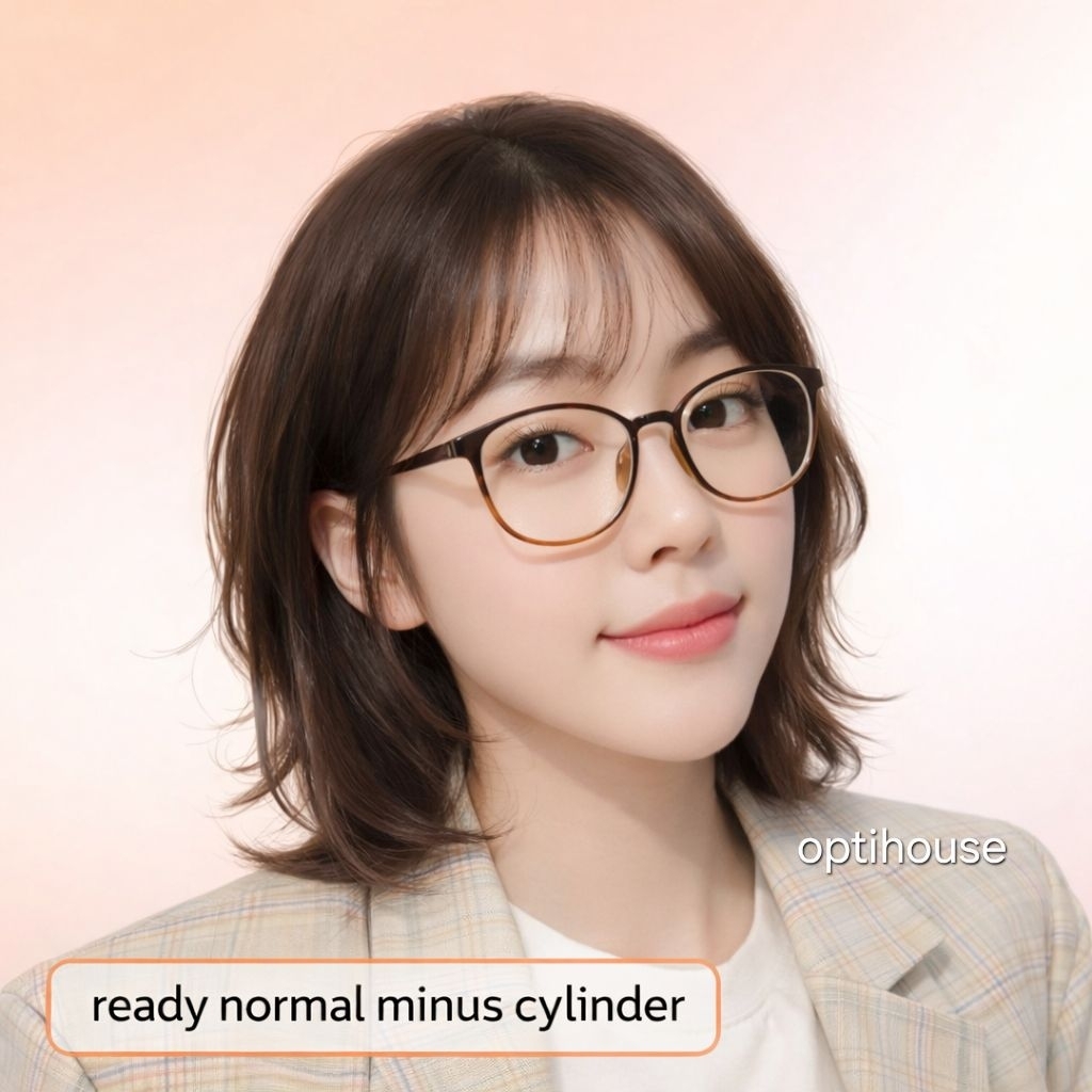 Optihouse - kacamata Minus lensa blueray bentuk oval 5004