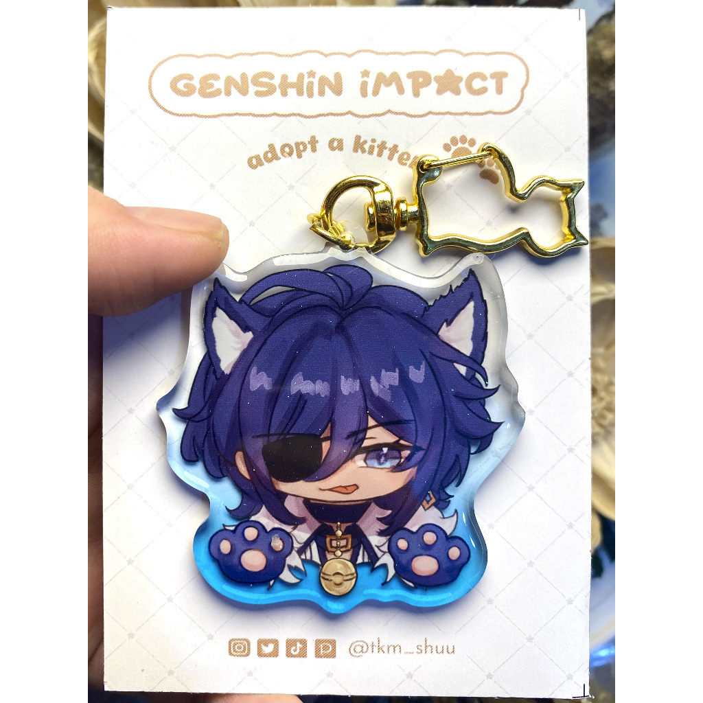 Genshin Impact Kaeya Epoxy Acrylic Keychain ~Jelly Kitten Series~ Genshin Kaeya Keychain by shuucrea
