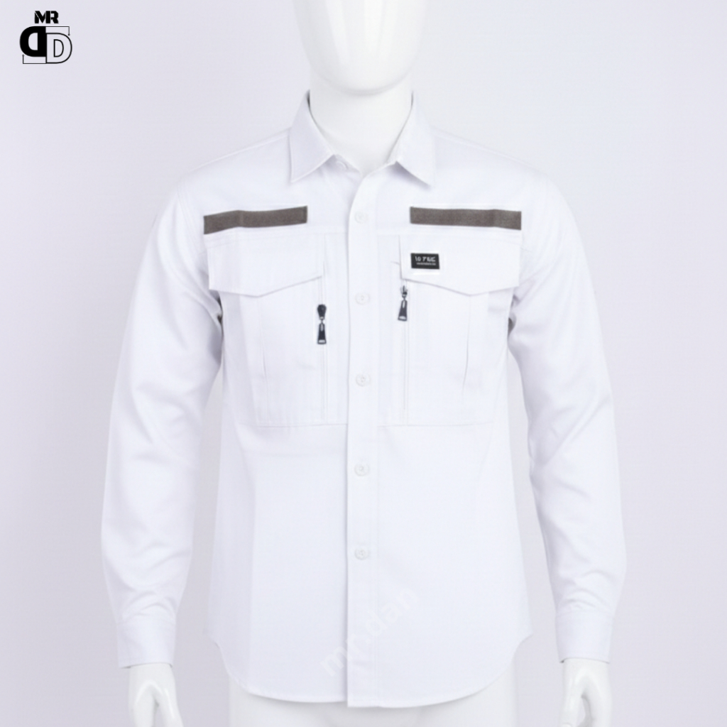 Kemeja Pria Tactical W-TAC Putih 100%ORIGINAL Lengan Panjang Baju Kantor Reskrim Outdoor Activities