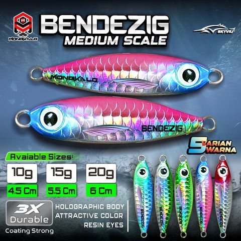 Umpan Jig 10gram 15gr 20g MONGKALO BENDEZIG Hologram Sisik Umpan Mancing Laut 10 gram Killer Umpan j