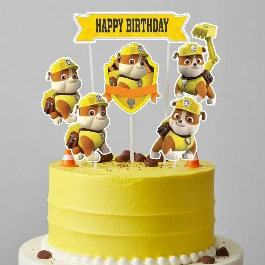TOPPER CAKE CUSTOM TOPPER ULANG TAHUN TOPPER ULTAH / HIASAN KUE RUBBLE PAW PATROL