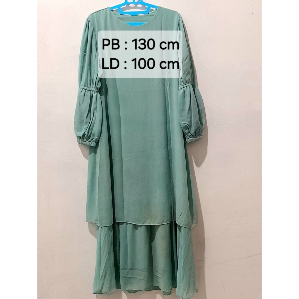 Gamis Malaysia Sifon Biru-Preloved