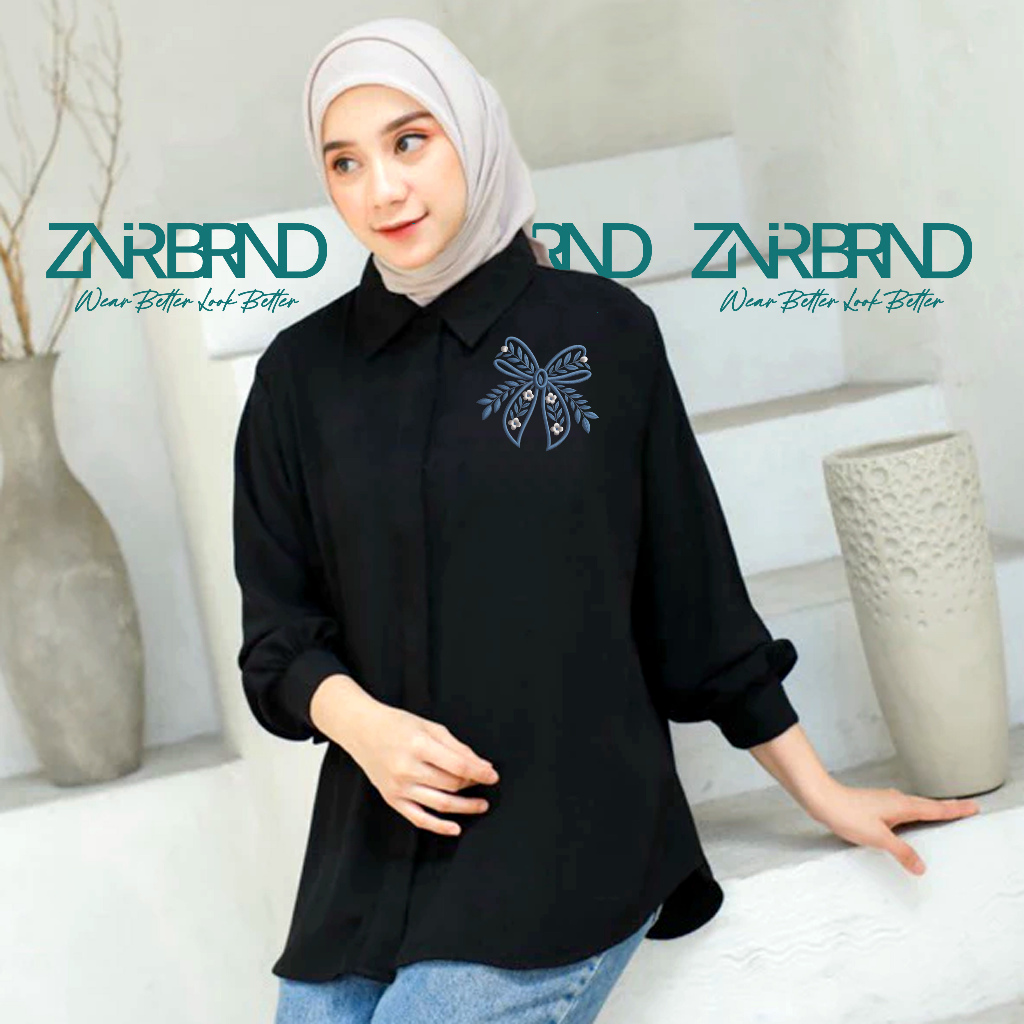 Kiara Top | Kemeja Bordir | Kemeja Motif Bordir Atasan Wanita