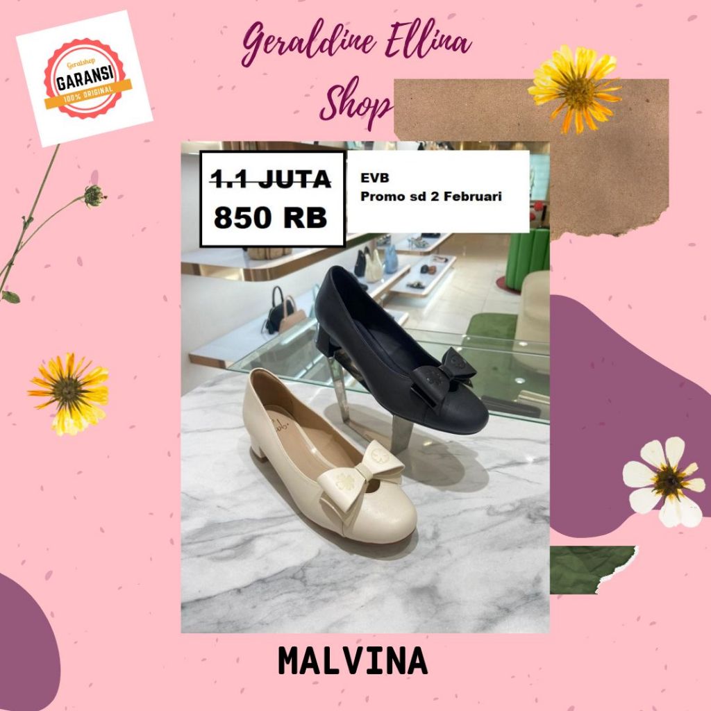 Sepatu heels wanita EVB 100% original seri MALVINA