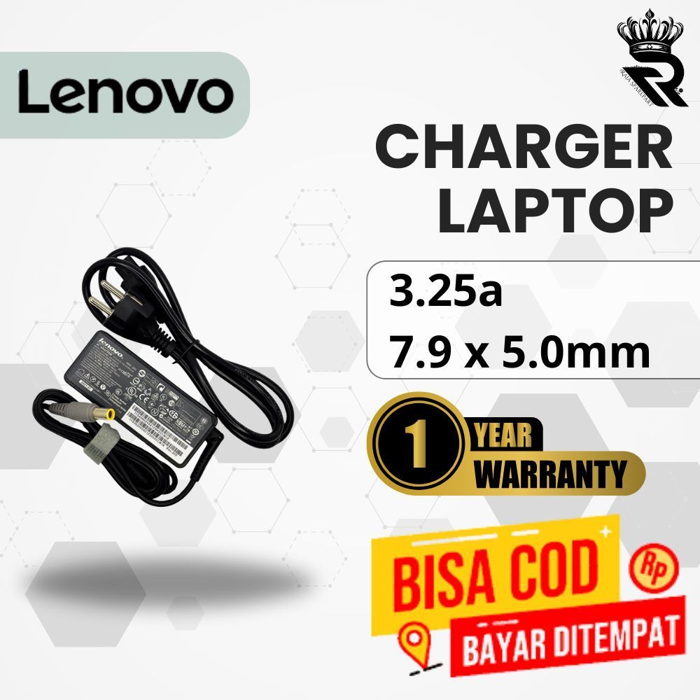 Adaptor Charger for Laptop Lenovo T500 T510 T510i SL300 SL400 DL410 3.25A 7.9x5.0mm