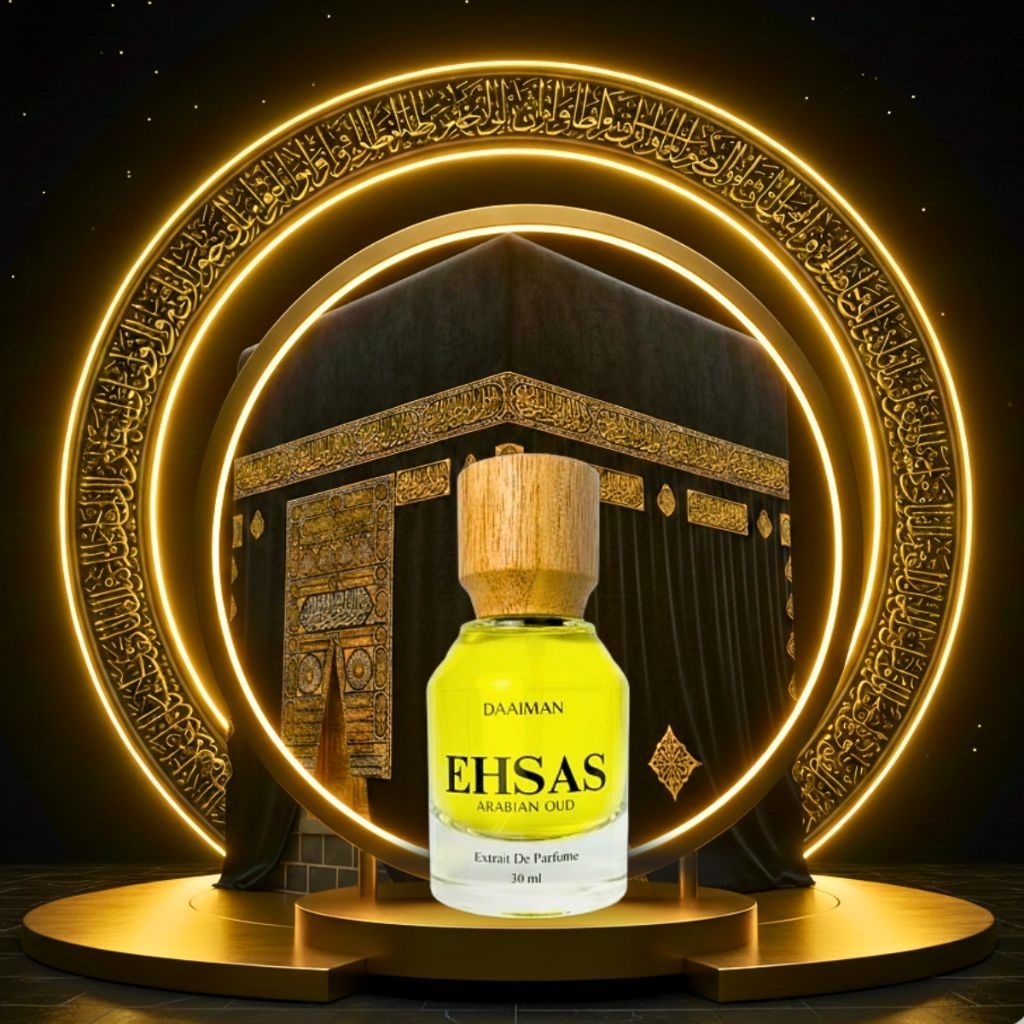 DAAIMAN - Ehsas Arabian Oud Extrait De Parfum 30 ML Parfum Solat Aroma Arabiqn Mewah Tahan 12 -24 Ja