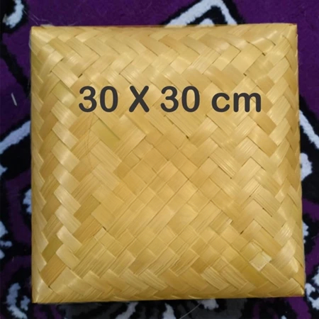 Besek Nasi Anyaman Bambu Wadah Makanan Ukuran 30x30x10 Cm Handmade Lokal Besek Berkat Nasi