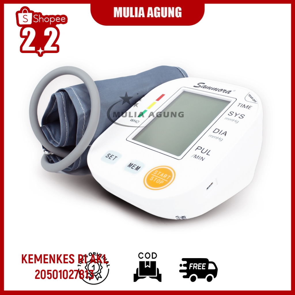 Alat Cek Tensi Darah Digital Otomatis Tensimeter Alat Tensi Darah Digital Sammora SM-568 (Bahasa)