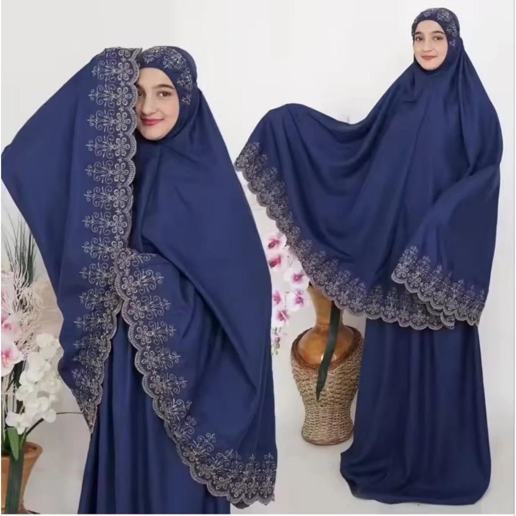 Mukena Siti Khadijah Bordir Grasela Polos Mukena Dewasa Katun Adem