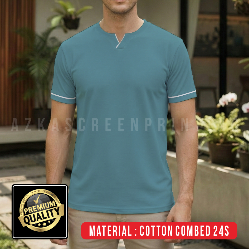 KAOS VNECK, KAOS POLOS VNECK, BAHAN COTTON COMBED 24s