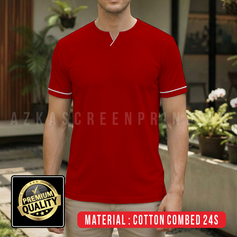 KAOS VNECK, KAOS POLOS VNECK, BAHAN COTTON COMBED 24s