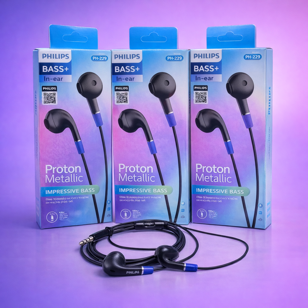 Headset PHILLIPS Proton Metalic PH-229 Philips PH229 EARPHONE HP STEREO PH201 Super Bass