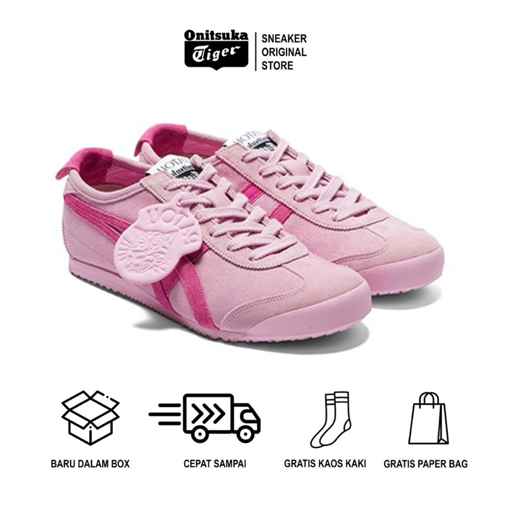 Sepatu Sneakers 0nitsuka Tiger Patou Pink /Sepatu Wanita Original