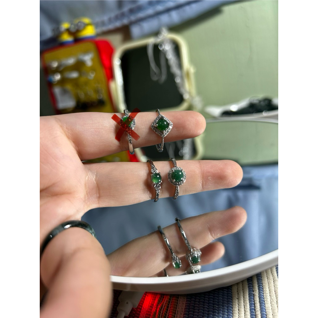 Cincin Giok Ring COPPER Adjustable ring Giok Burma Grade A 100% Giok Asli