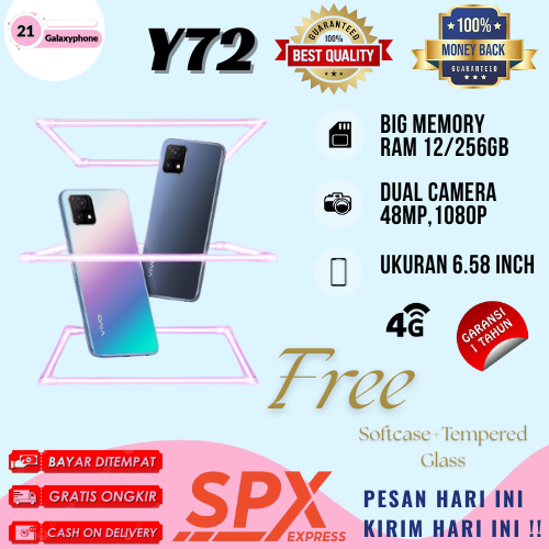 SMARTPHONE TERBARU VIVO Y72 5G RAM 12/256GB FULLSET GARANSI 12 BULAN