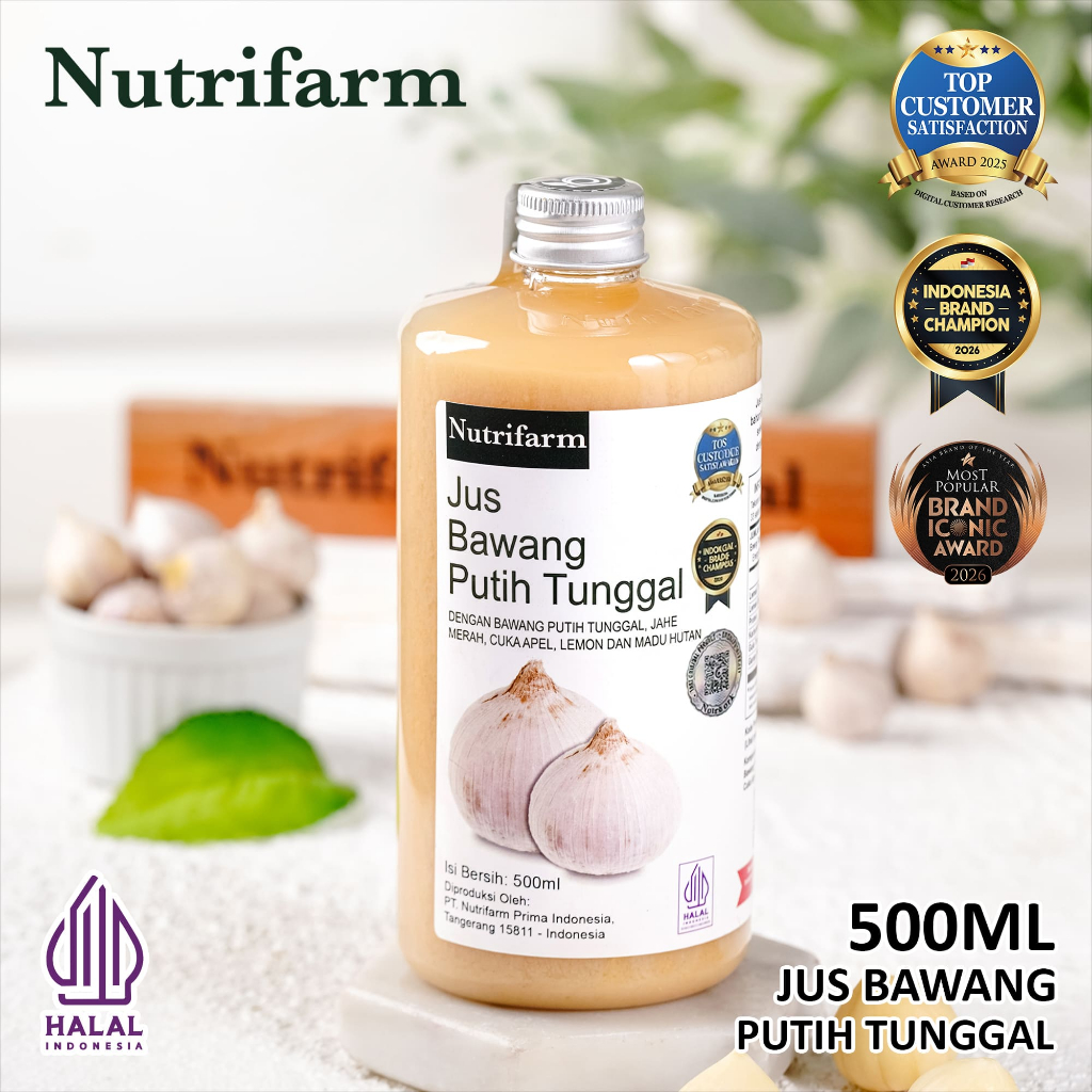 Nutrifarm Jus Bawang Putih Tunggal 500ml Cuka Apel Sari Lemon Madu Hutan