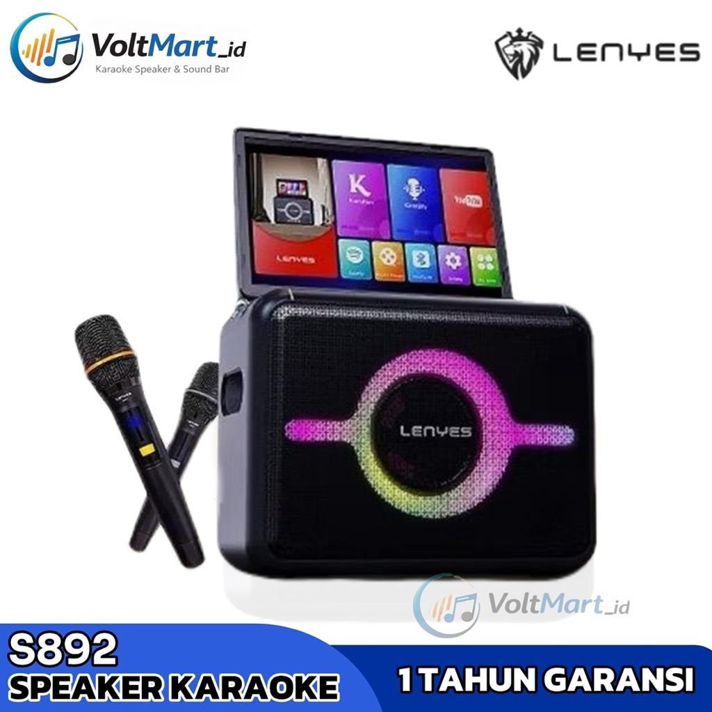 LENYES S892 300W Speaker Karaoke Bluetooth Wireless + Smart TV Touch Screen Android 14.1" DSP Chip H