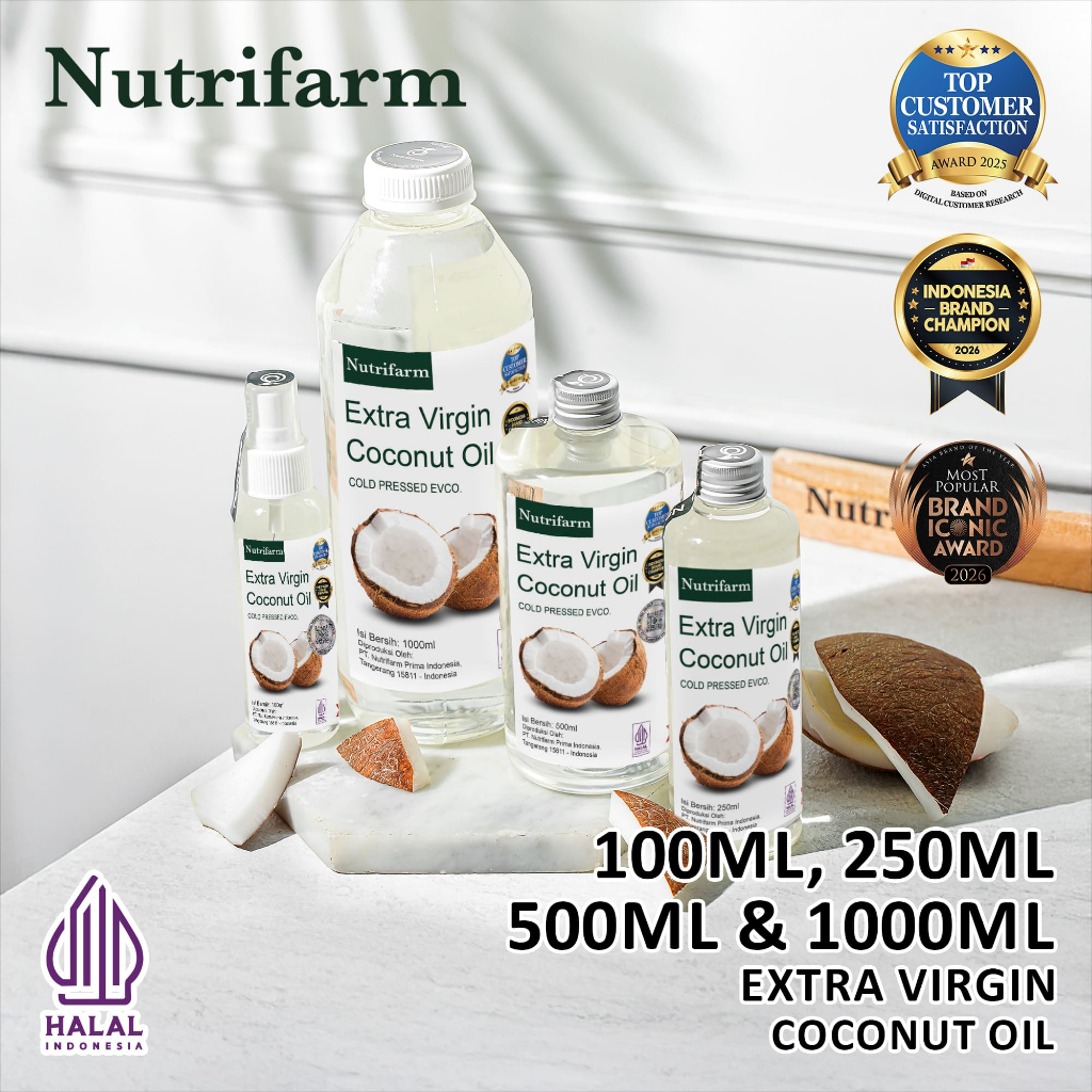 Nutrifarm Extra Virgin Coconut Oil 100ml 250ml 500ml 1000ml