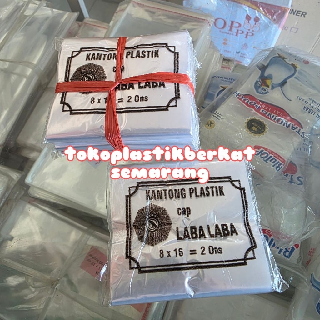 Kantong Plastik Bening PP 8x16cm 2ons - Laba Laba