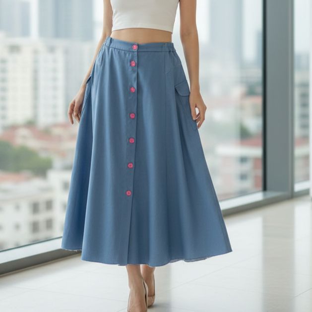 Rok Jeans | Bawahan Wanita | Rok Polos | Rok Jeans Polos