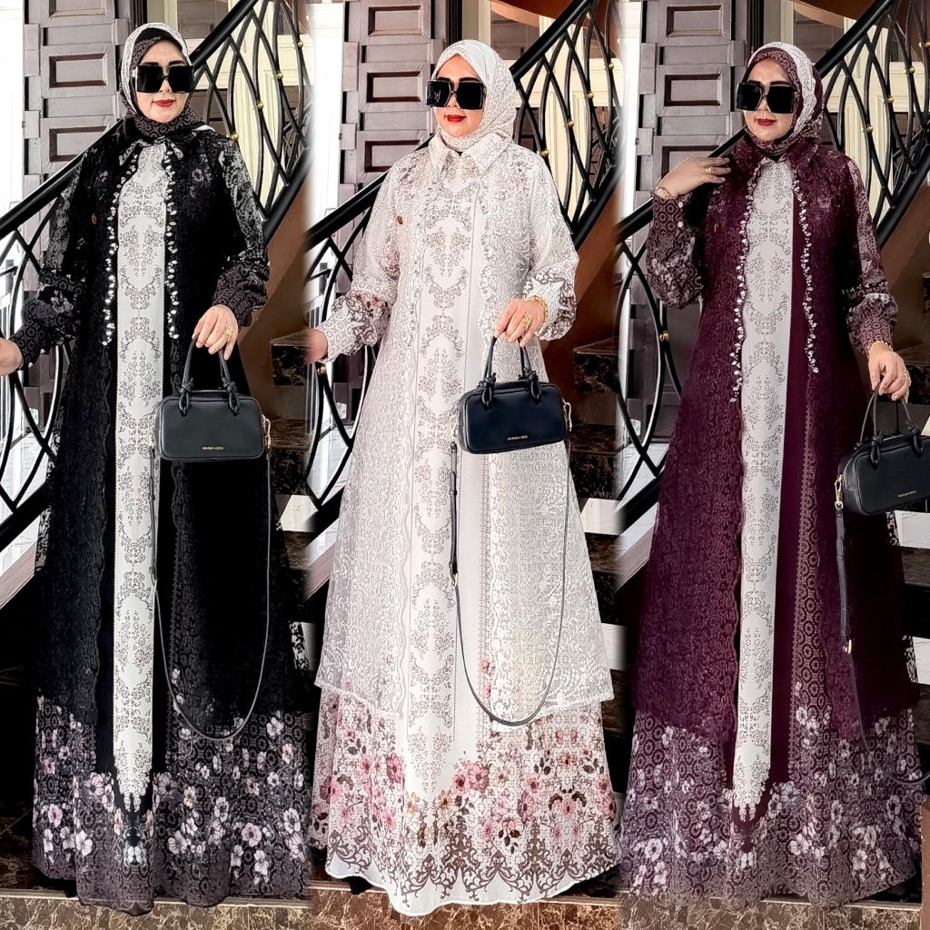 EL RAYYANA SET HIJAB GAMIS OUTER BRUKAT MEWAH