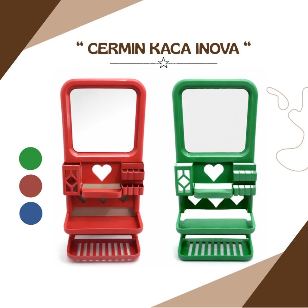 Cermin Kamar Mandi Rak Sabun Shampoo Plastik Kaca Inova Cermin Kamar Mandi Serbaguna BISA GOSEND