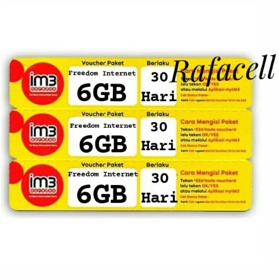 VOUCHER INDOSAT DATA FREEDOM INTERNET 6GB 30HARI